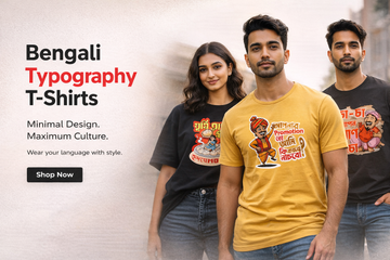 Best Bengali typography T-shirts streetwear collection with oversized fit and cultural graphic designs