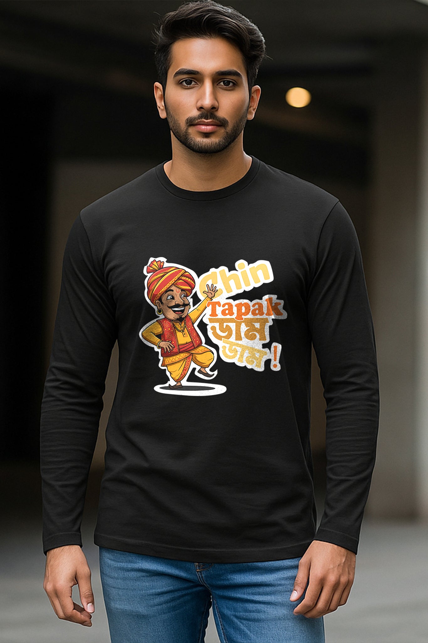 KRAZYKIND full sleeve chin tapak shirt with vibrant colorful patterns and traditional design, casual wear for men.