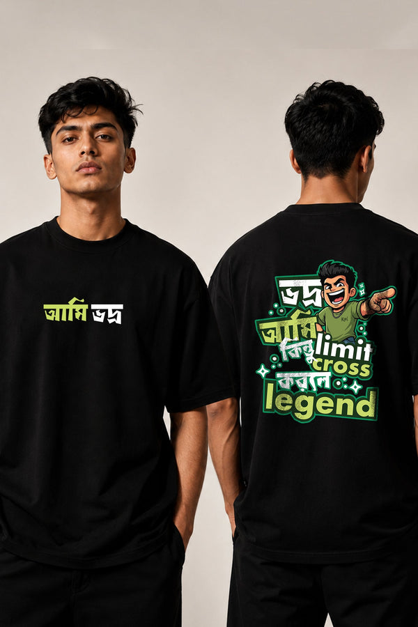 Ami Vodro| Oversized Black Cotton T-Shirt for Men | Krazy Kind KRAZYKIND