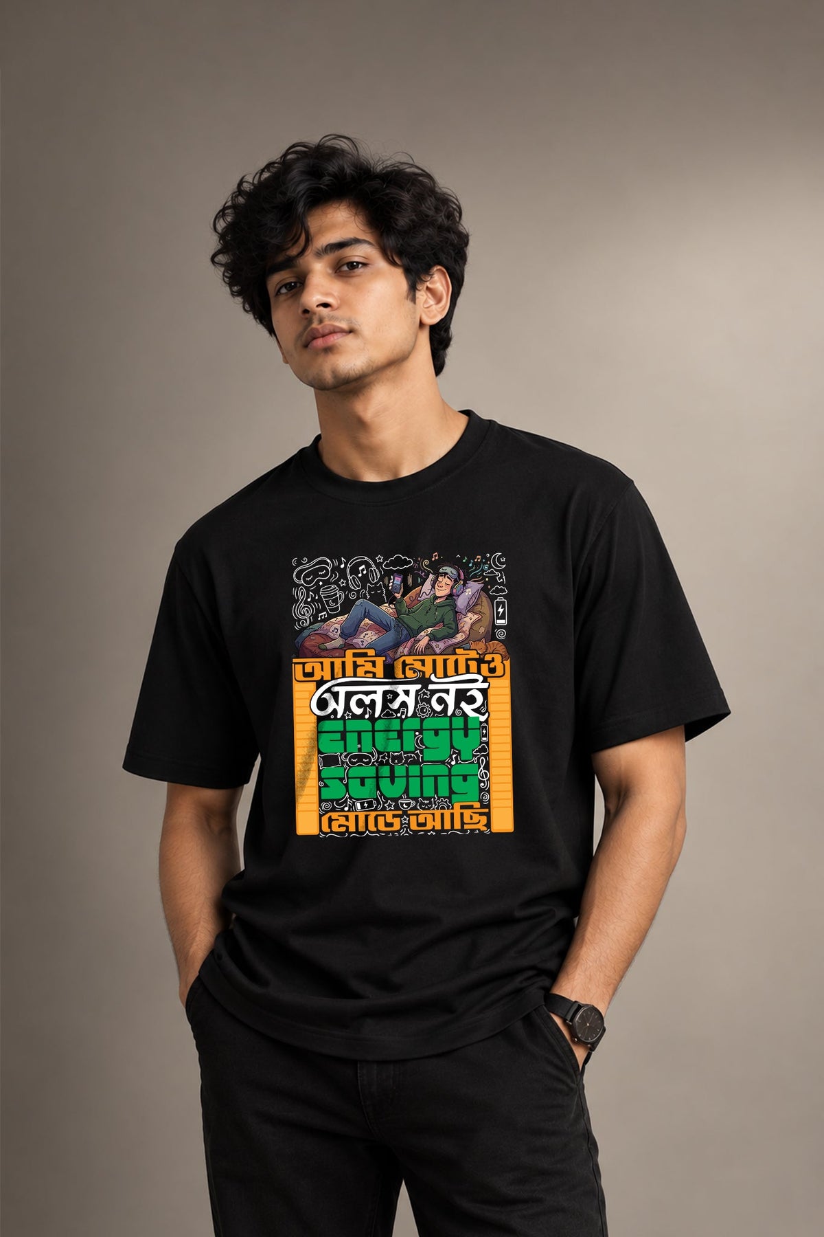 Olosh Noi | Regular Cotton T-Shirt for Men | Krazy Kind KRAZYKIND