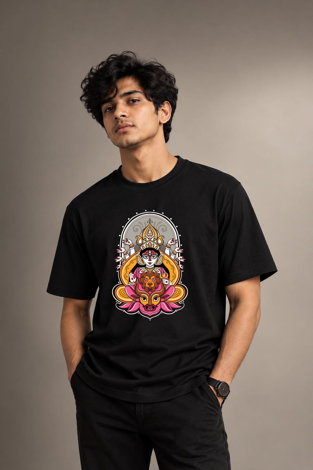 Shakti Swarupini | Regular Cotton T-Shirt for Men | Krazy Kind KRAZYKIND