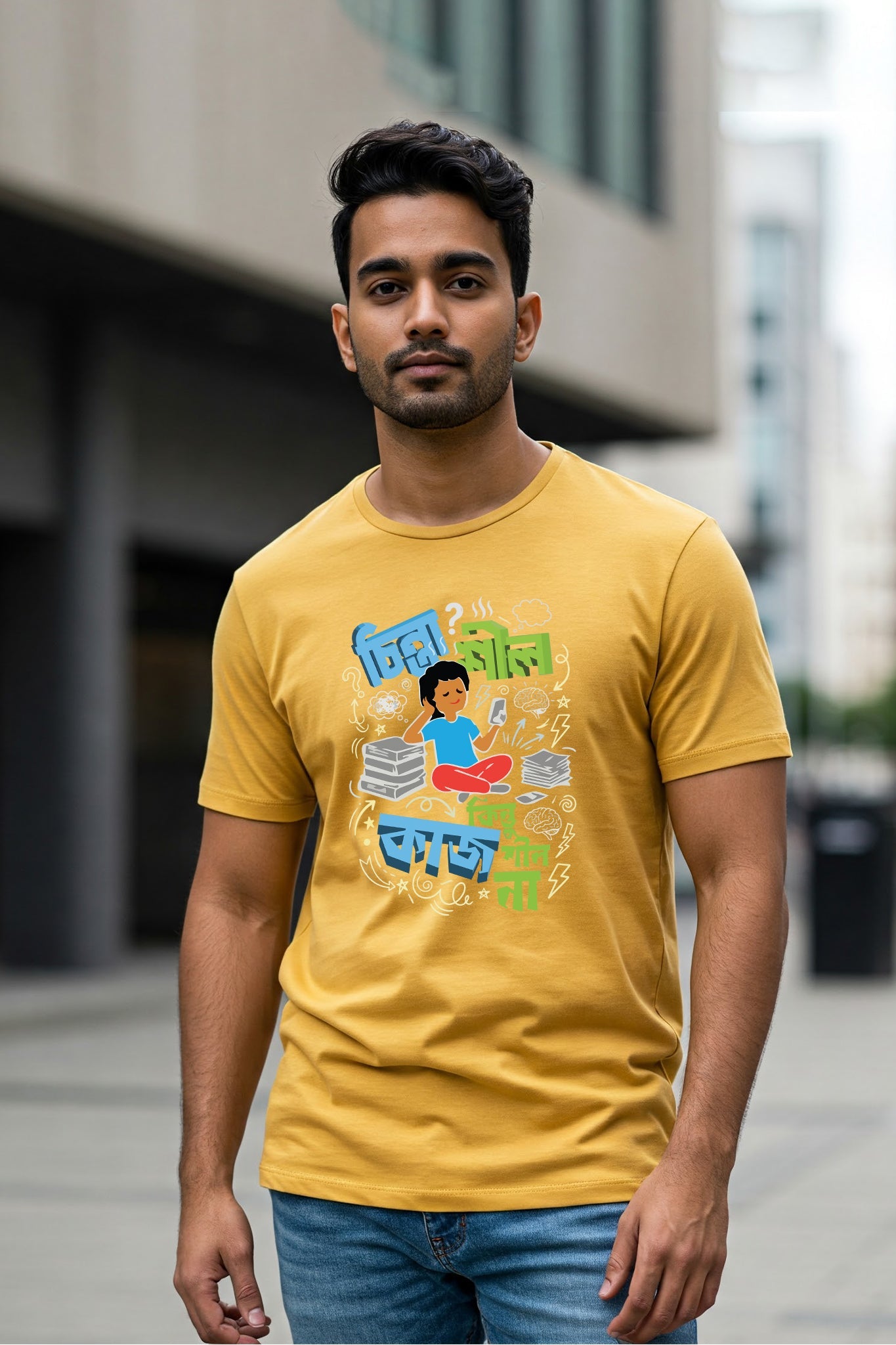 Chintashil| Regular Red Cotton T-Shirt for Men | Krazy Kind KRAZYKIND