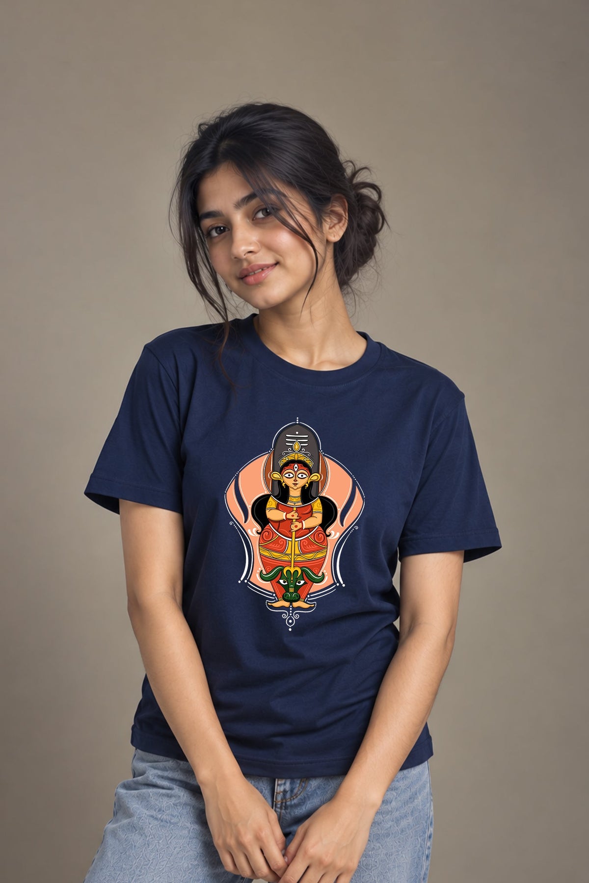 Mohishashur Mordini | Regular Cotton T-Shirt for Women | Krazy Kind KRAZYKIND