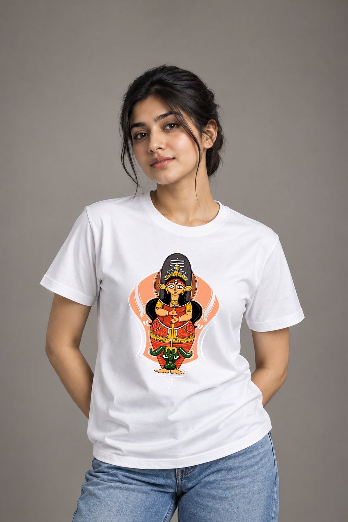 Mohishashur Mordini | Regular Cotton T-Shirt for Women | Krazy Kind KRAZYKIND