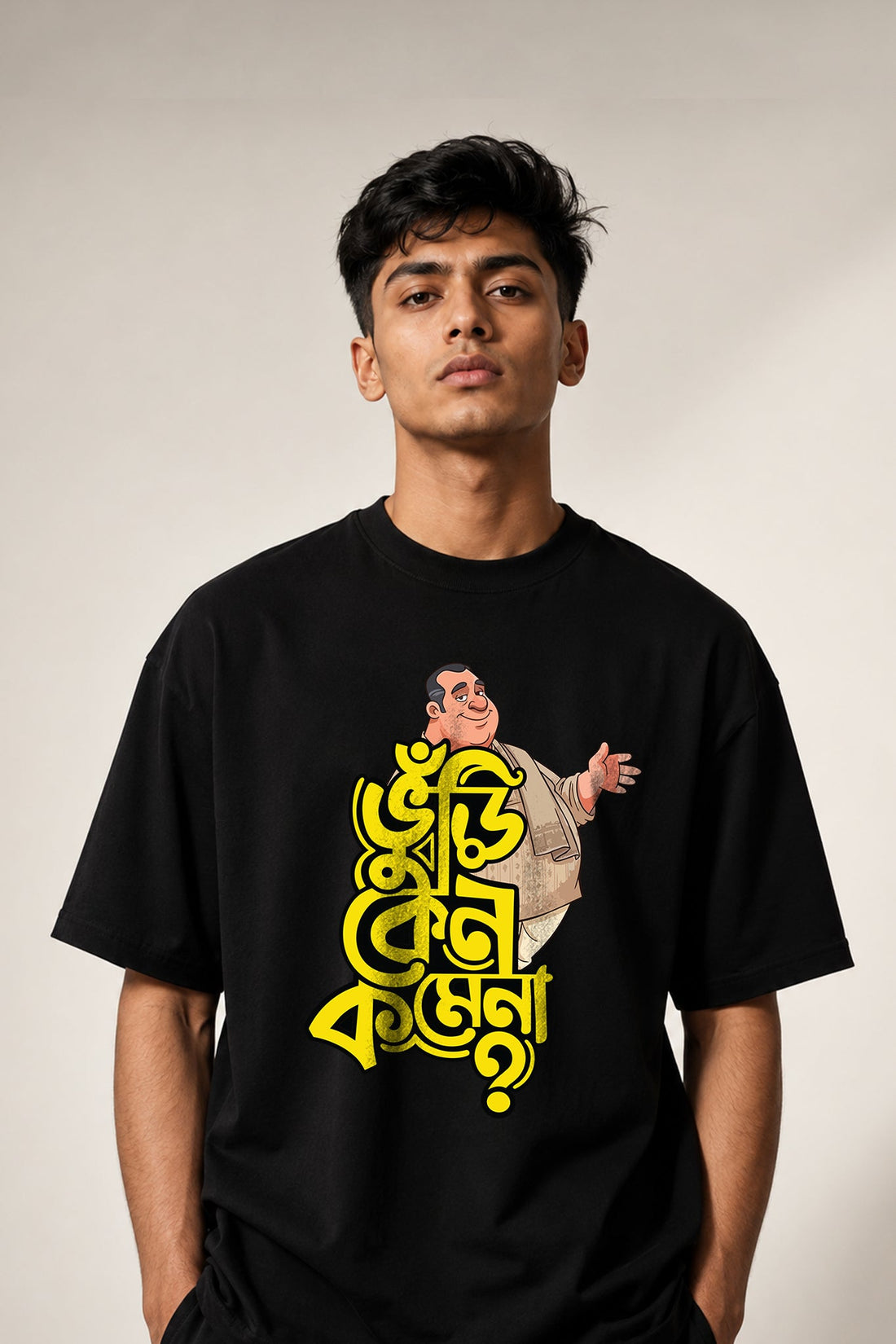 Vuri Kano Komena?| Oversized Black Cotton T-Shirt for Men | Krazy Kind KRAZYKIND