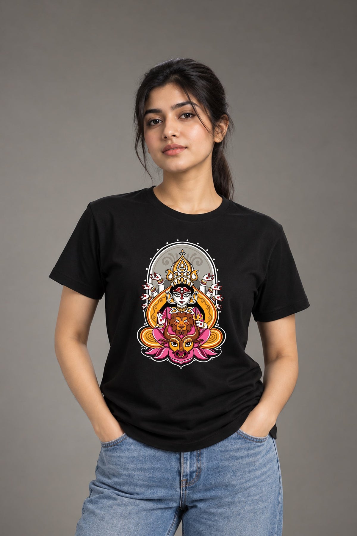 Shakti Swarupini | Regular Cotton T-Shirt for Women | Krazy Kind KRAZYKIND