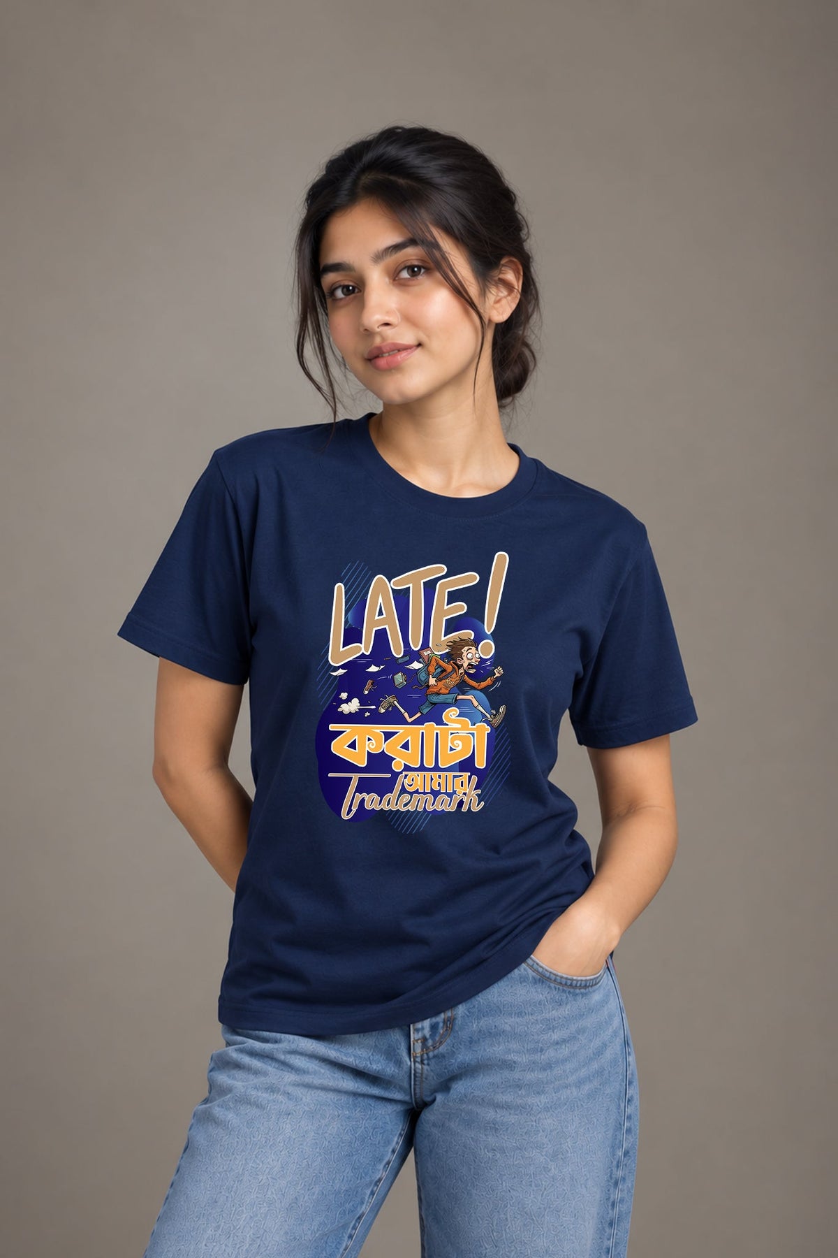 Abar Late | Regular Cotton T-Shirt for Women | Krazy Kind KRAZYKIND
