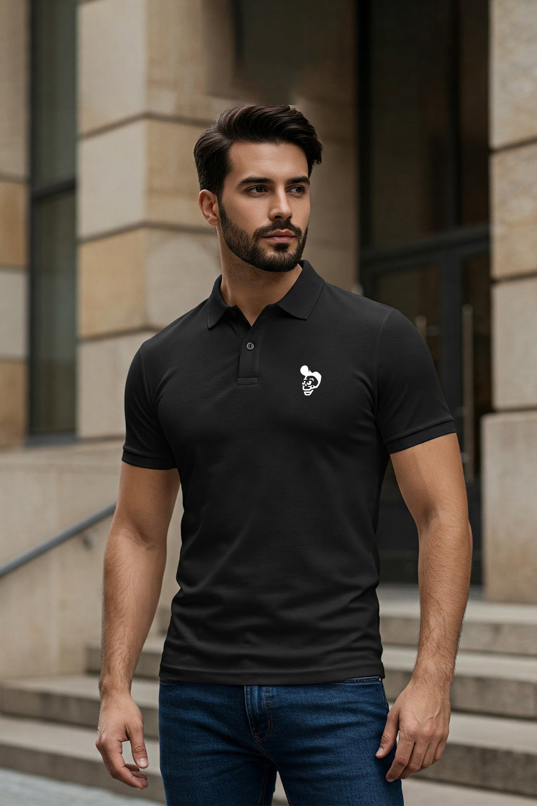 Black Polo ( Brand Logo ) T-Shirt KRAZYKIND