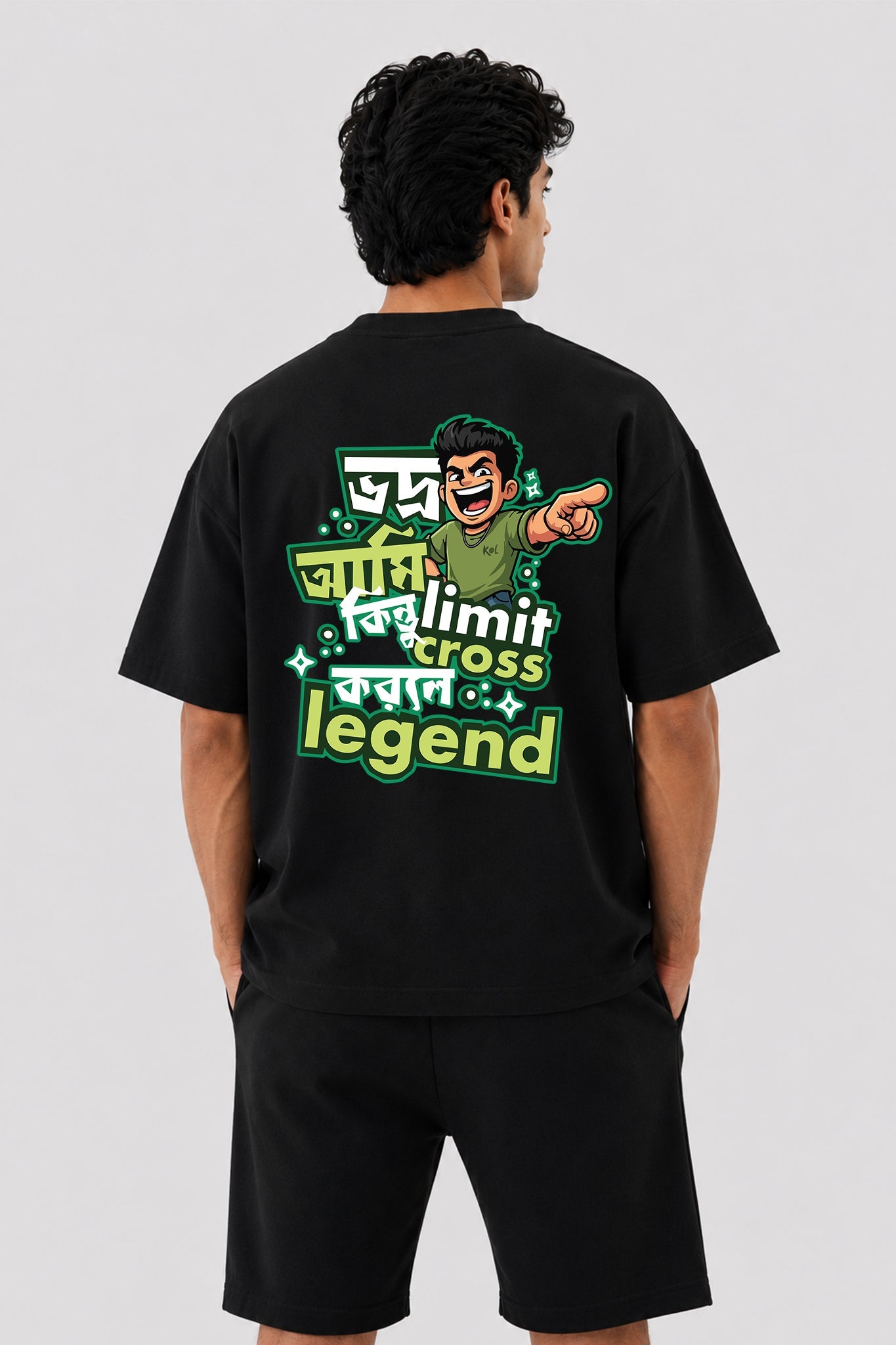 Ami Vodro| Oversized Black Cotton T-Shirt for Men | Krazy Kind KRAZYKIND