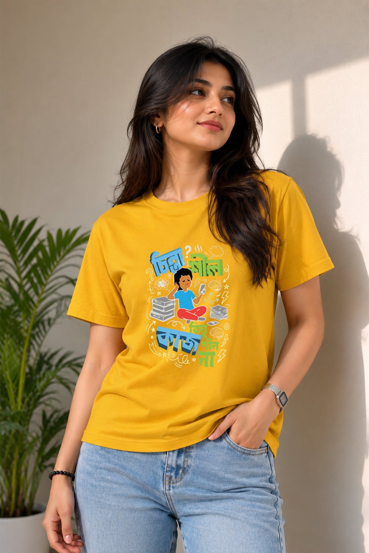 Chintashil| Regular Cotton T-Shirt for Women | Krazy Kind KRAZYKIND