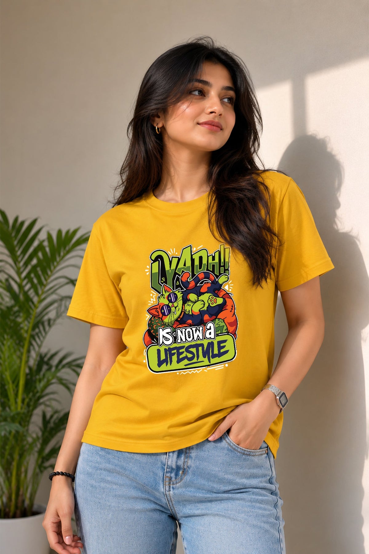 Laydh Lifestyle| Regular Cotton T-Shirt for Women | Krazy Kind KRAZYKIND