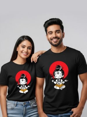 Bhole Baba Couple T-Shirt