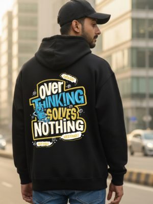 Overthinking Black Hoodie
